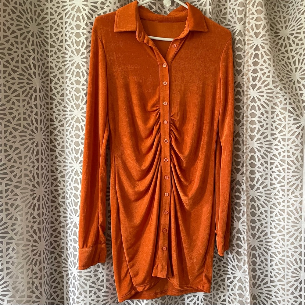 With Jean style Andy Dress Orange M